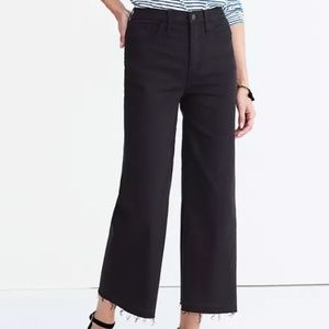 Wide-Leg Crop Jeans in True Black Drop-Hem Edition